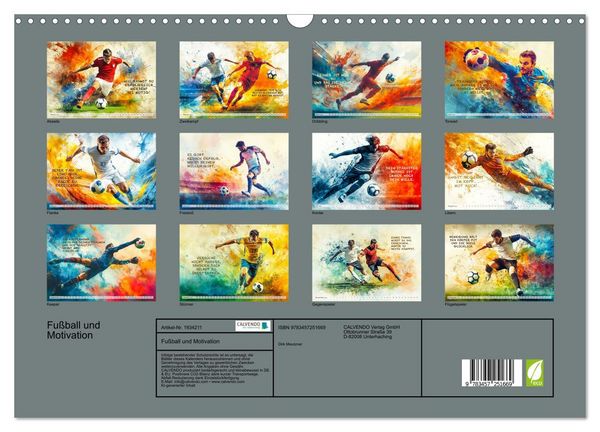 Produktbild: Fu&szlig;ball und Motivation (Wandkalender 2026 DIN A3 quer), CALVENDO Monatskalender