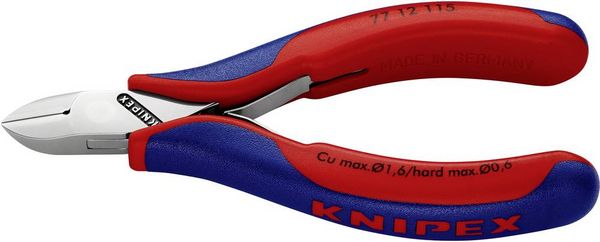 Produktbild: Knipex 77 12 115 Elektronik- u. Feinmechanik Seitenschneider mit Facette 115mm