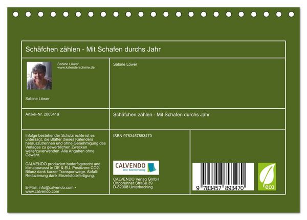Produktbild: Sch&auml;fchen z&auml;hlen - Mit Schafen durchs Jahr (Tischkalender 2026 DIN A5 quer), CALVENDO Monatskalender