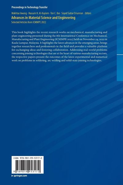 Produktbild: Advances in Material Science and Engineering