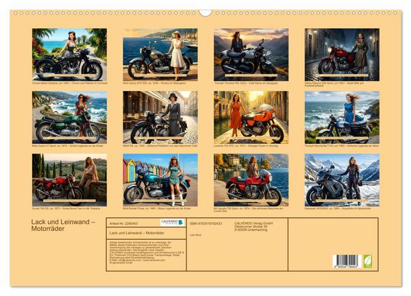 Produktbild: Lack und Leinwand &ndash; Motorr&auml;der (Wandkalender 2027 DIN A2 quer), CALVENDO Monatskalender
