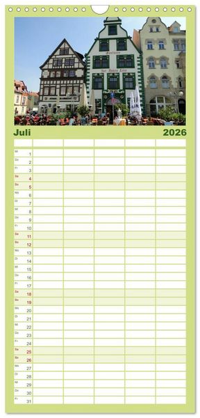 Produktbild: Familienplaner 2026 - Willkommen in ERFURT mit 5 Spalten (Wandkalender, 21 x 45 cm) CALVENDO