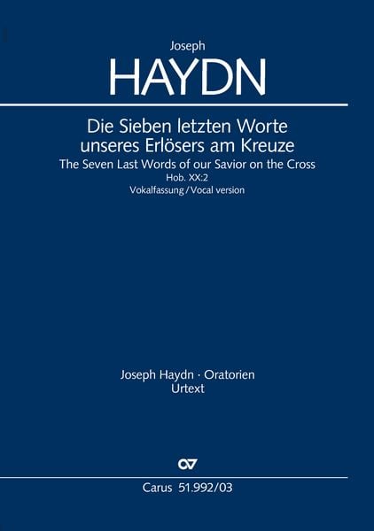 Produktbild: Die Sieben letzten Worte unseres Erl&ouml;sers am Kreuze (Vokalfassung) (Klavierauszug)