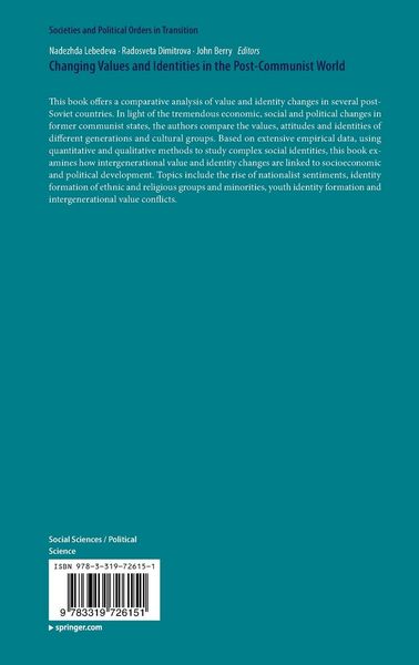 Produktbild: Changing Values and Identities in the Post-Communist World