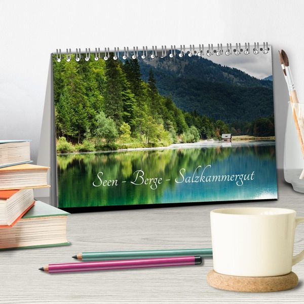 Produktbild: Seen - Berge - Salzkammergut (Tischkalender 2026 DIN A5 quer), CALVENDO Monatskalender