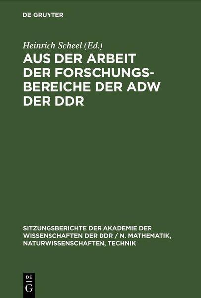 Produktbild: Aus der Arbeit der Forschungsbereiche der AdW der DDR