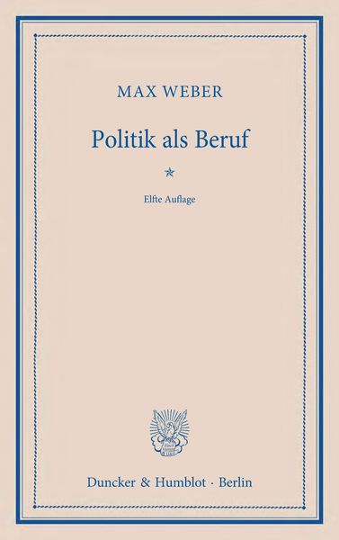 Produktbild: Politik als Beruf.