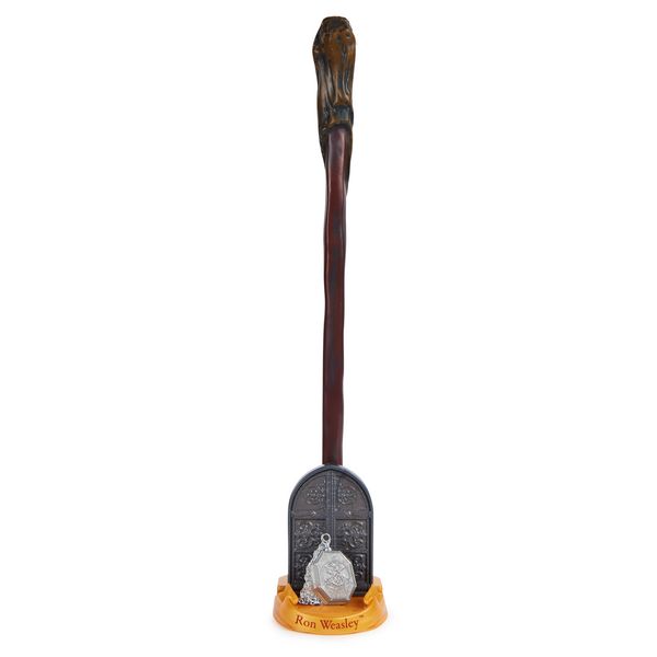 Produktbild: Wizarding World Harry Potter - Authentischer Ron Weasley Zauberstab aus Kunststoff mit Hogwarts-Halterung