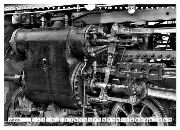 Produktbild: Unter Dampf - Eisenbahnromantik in schwarz-wei&szlig; (Wandkalender 2026 DIN A4 quer), CALVENDO Monatskalender