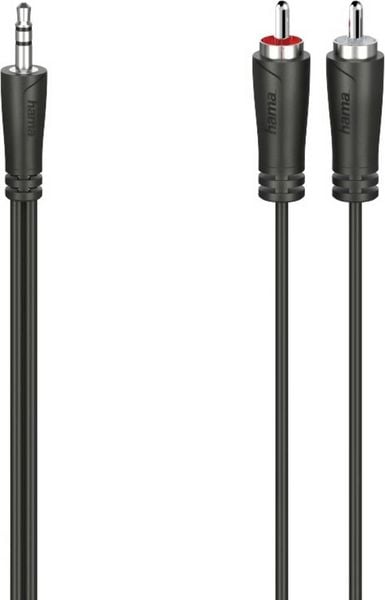 Produktbild: Hama 00200720 Klinke / Cinch Audio Anschlusskabel [1x Klinkenstecker 3.5 mm - 2x Cinch-Stecker] 1.5 m Schwarz