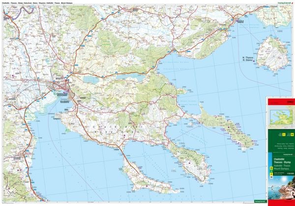 Produktbild: Freytag & berndt Stra&szlig;enkarte Chalkidiki - Thassos - Olymp 1:150.000