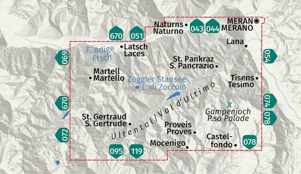 Produktbild: KOMPASS Wanderkarte 052 Ultental / Val d'Ultimo 1:25.000