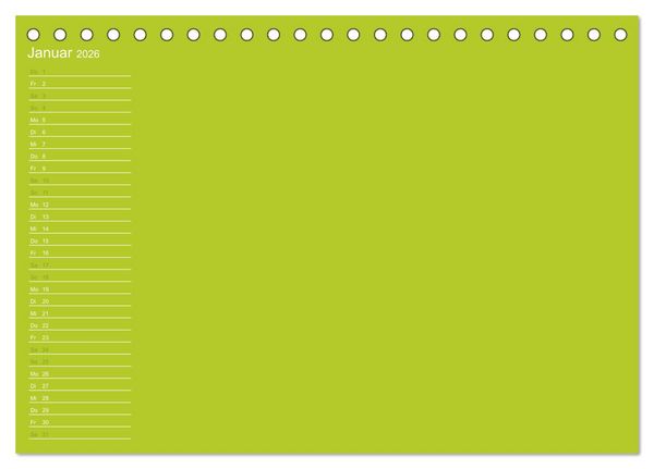 Produktbild: Bastel-Geburtstagskalender gr&uuml;n / Geburtstagskalender (Tischkalender 2026 DIN A5 quer), CALVENDO Monatskalender