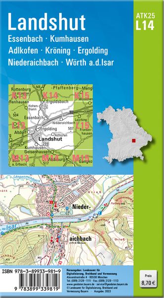 Produktbild: ATK25-L14 Landshut (Amtliche Topographische Karte 1:25000)