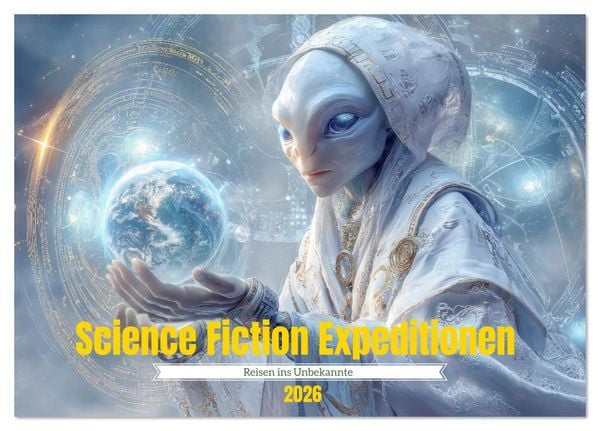 Science Fiction Expeditionen - Reisen ins Unbekannte (Tischkalender 2026 DIN A5 quer), CALVENDO Monatskalender