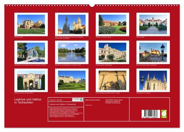 Produktbild: Lednice und Valtice in Tschechien (hochwertiger Premium Wandkalender 2026 DIN A2 quer), Kunstdruck in Hochglanz