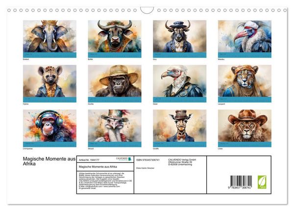 Produktbild: Magische Momente aus Afrika (Wandkalender 2026 DIN A3 quer), CALVENDO Monatskalender