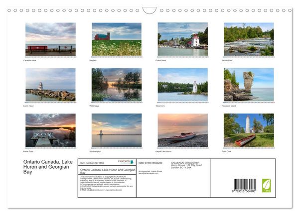 Produktbild: Ontario Canada, Lake Huron and Georgian Bay (Wall Calendar 2026 DIN A3 landscape), CALVENDO 12 Month Wall Calendar