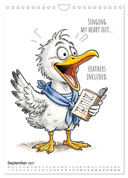 Produktbild: Seagull Shenanigan - A Coastal Year in Feathers (Wall Calendar 2027 DIN A4 portrait), CALVENDO 12 Month Wall Calendar