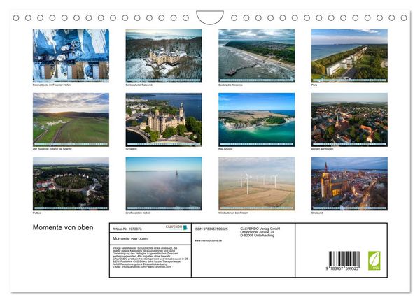 Produktbild: Momente von oben (Wandkalender 2026 DIN A4 quer), CALVENDO Monatskalender
