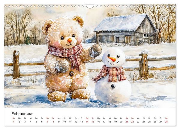 Produktbild: Teddy auf dem Bauernhof - Entdecke das Landleben mit Tieren und Feldern (Wandkalender 2026 DIN A3 quer), CALVENDO Monatskalender