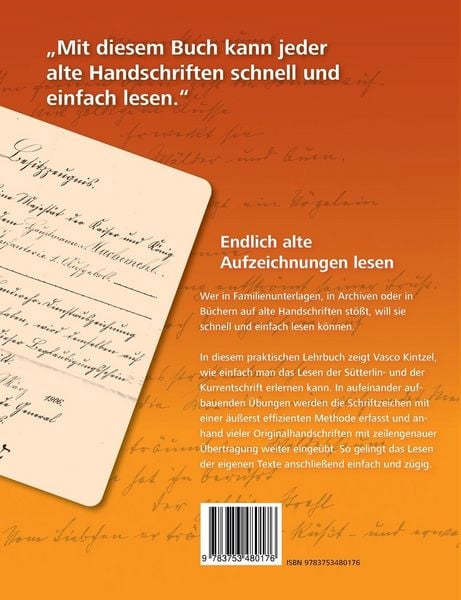 Produktbild: Alte Deutsche Schreibschrift - S&uuml;tterlin und Kurrent einfach lesen und schreiben lernen