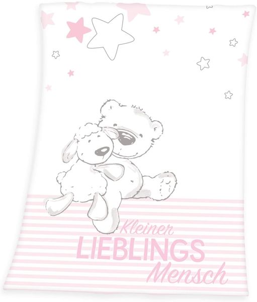 Produktbild: Herding 1440213014412 - Lieblingsmensch, Decke, Polyester, rosa, 75x100 cm