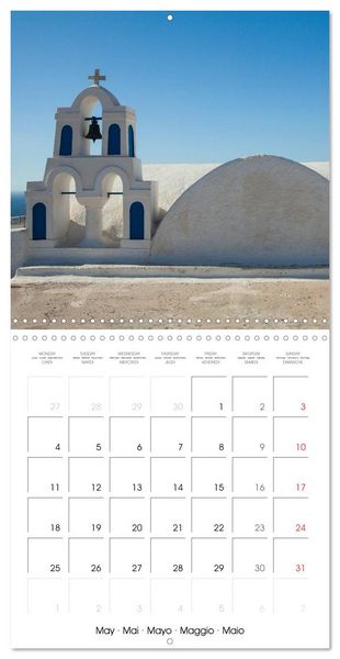 Produktbild: Santorini, Une perle de la M&eacute;diterran&eacute;e (Calendrier mural carr&eacute; 2026 30x30 cm) Calendrier double avec une page pour vos prises de notes