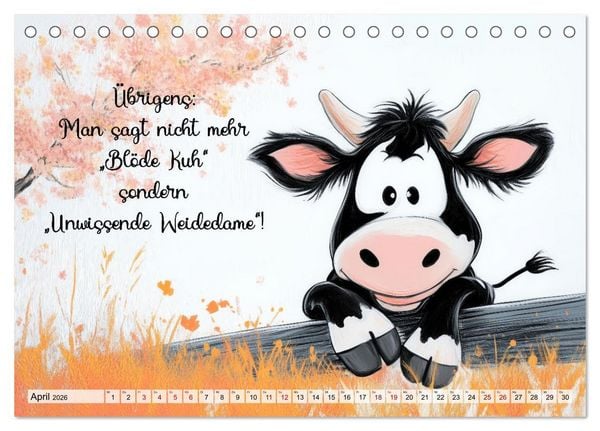 Produktbild: Kuhle Spr&uuml;che (Tischkalender 2026 DIN A5 quer), CALVENDO Monatskalender