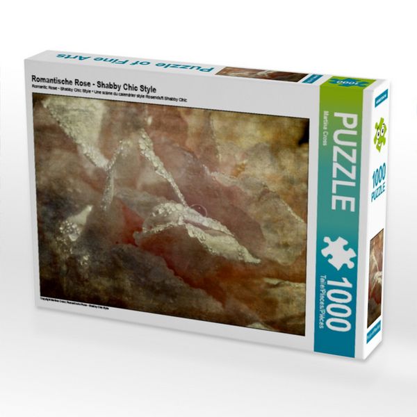CALVENDO Puzzle Romantische Rose - Shabby Chic Style | 1000 Teile Lege-Größe 64x48cm Foto-Puzzle für glückliche Stunden