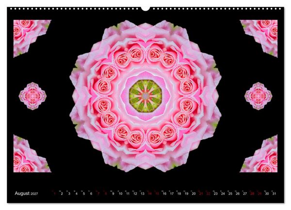 Produktbild: ROSEN MANDALAS (hochwertiger Premium Wandkalender 2027 DIN A2 quer), Kunstdruck in Hochglanz