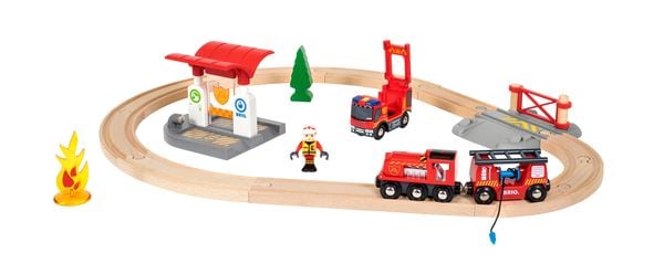 Produktbild: BRIO World - Bahn Feuerwehr Set