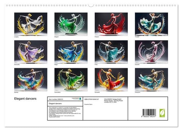 Produktbild: Elegant dancers (High Quality Premium Wall Calendar 2026 DIN A2 landscape),CALVENDO 12 Month Wall Calendar