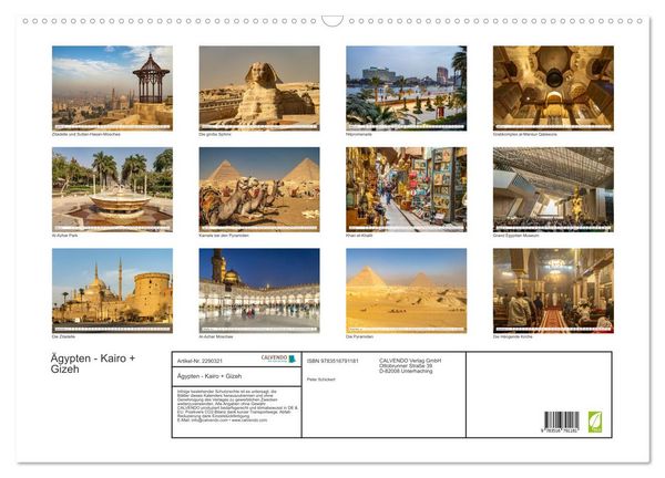 Produktbild: &Auml;gypten - Kairo + Gizeh (Wandkalender 2027 DIN A2 quer), CALVENDO Monatskalender