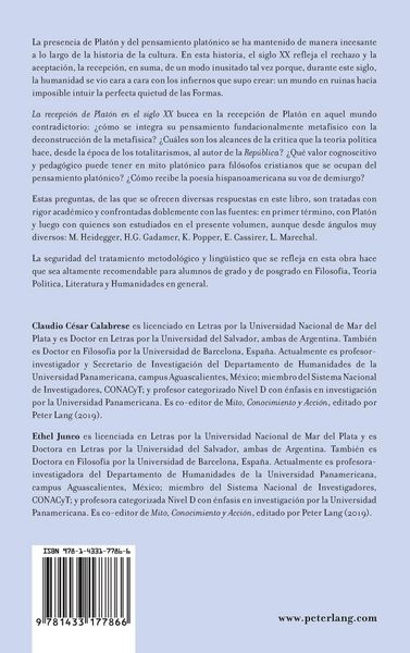 Produktbild: La recepci&oacute;n de Plat&oacute;n en el siglo XX