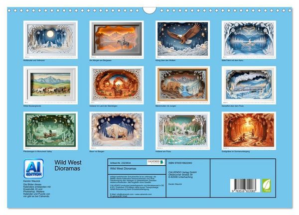 Produktbild: Wild West Dioramas (Wandkalender 2027 DIN A3 quer), CALVENDO Monatskalender