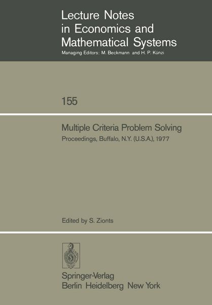 Produktbild: Multiple Criteria Problem Solving
