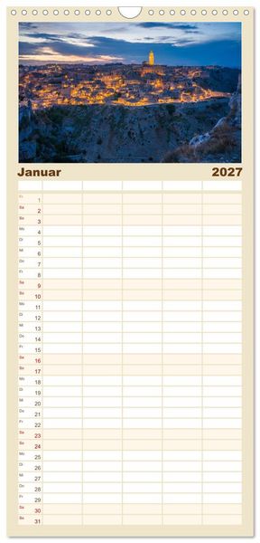 Produktbild: Familienplaner 2027 - Italien - Tief im S&uuml;den mit 5 Spalten (Wandkalender, 21 x 45 cm) CALVENDO