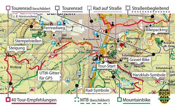 Produktbild: Fahrradkarte Harz 1 : 50 000