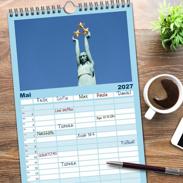 Produktbild: Familienplaner 2027 - Riga - Paris des Ostens mit 5 Spalten (Wandkalender, 21 x 45 cm) CALVENDO