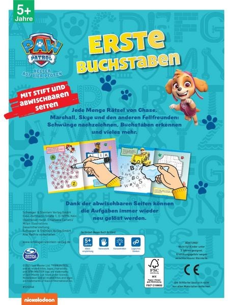 Produktbild: Mein Lernspielheft PAW Patrol Erste Buchstaben