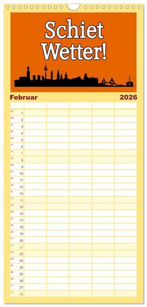 Produktbild: Familienplaner 2026 - Hamburger Schnack mit 5 Spalten (Wandkalender, 21 x 45 cm) CALVENDO