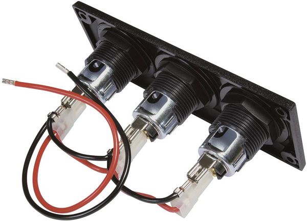 Produktbild: ProCar Einbausteckdose mit 3 Powersteckdosen Belastbarkeit Strom max.=20A 12 V, 24V