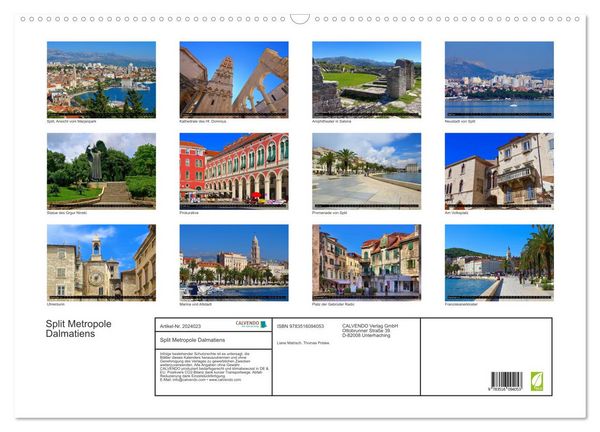 Produktbild: Split Metropole Dalmatiens (Wandkalender 2026 DIN A2 quer), CALVENDO Monatskalender