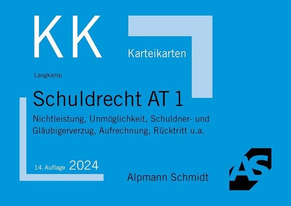 Produktbild: Karteikarten Schuldrecht AT 1