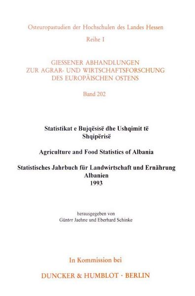 Produktbild: Statistikat e Bujq&euml;sis&euml; dhe Ushqimit t&euml; Shqip&euml;ris&euml; - Agriculture and Food Statistics of Albania - Statistisches Jahrbuch f&uuml;r Landwirtschaft und Ern&auml;hrung Albanien.