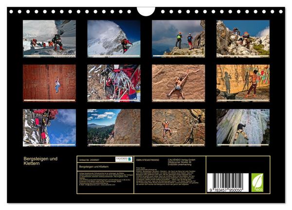 Produktbild: Bergsteigen und Klettern (Wandkalender 2026 DIN A4 quer), CALVENDO Monatskalender