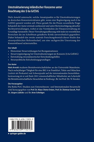 Produktbild: Umstrukturierung inl&auml;ndischer Konzerne unter Beachtung des &sect; 6a GrEStG