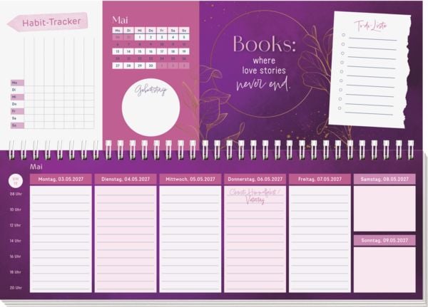 Produktbild: Tischkalender 2027 quer: I believe in Book Love