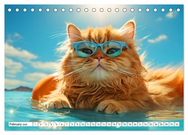 Produktbild: Sunny snapshots - A year of happy animals (Desk Calendar 2026 DIN A5 landscape), CALVENDO 12 Month DeskCalendar
